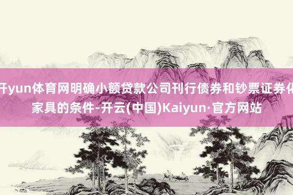 开yun体育网明确小额贷款公司刊行债券和钞票证券化家具的条件-开云(中国)Kaiyun·官方网站