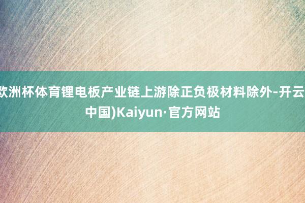 欧洲杯体育锂电板产业链上游除正负极材料除外-开云(中国)Kaiyun·官方网站