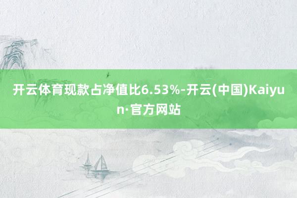 开云体育现款占净值比6.53%-开云(中国)Kaiyun·官方网站