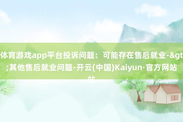 体育游戏app平台投诉问题：可能存在售后就业->其他售后就业问题-开云(中国)Kaiyun·官方网站