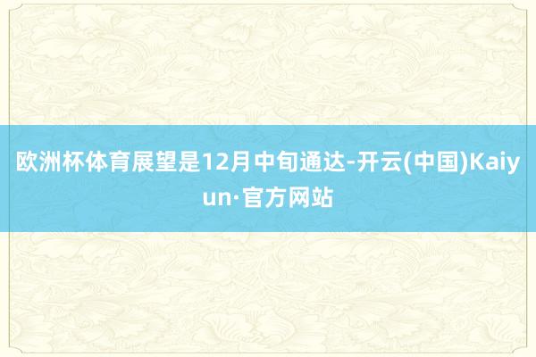 欧洲杯体育展望是12月中旬通达-开云(中国)Kaiyun·官方网站