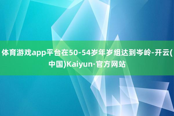 体育游戏app平台在50-54岁年岁组达到岑岭-开云(中国)Kaiyun·官方网站